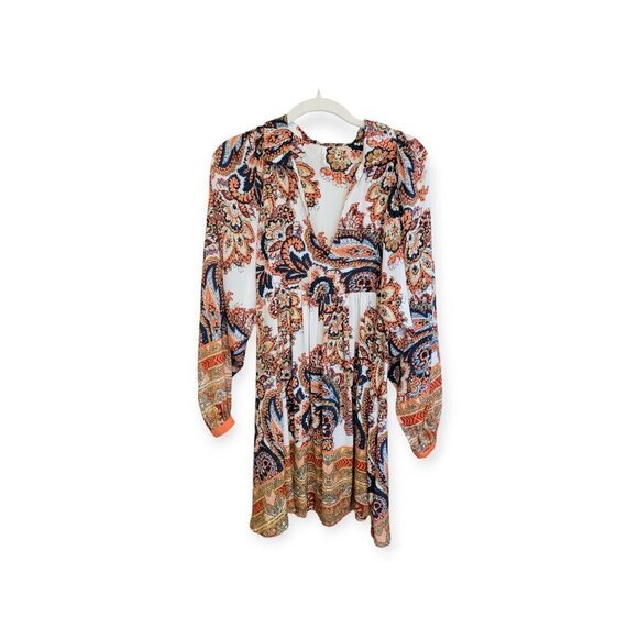 Free People Paisley Boho Mini Dress XS - Picture 2 of 10